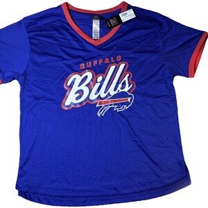 BUFFALO BILLS NFL GIRLS  V-NECK MESH JERSEY SHIRT L NWT